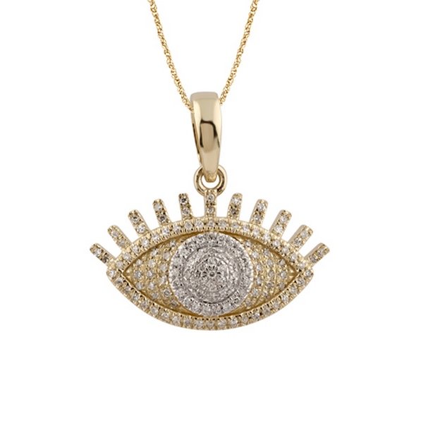 10K 0.18CT D-PENDANT RDS "EVIL EYE" MP