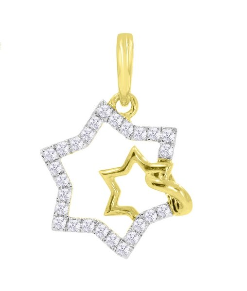 10K 0.22CT D-PENDANT RDS "STARS"