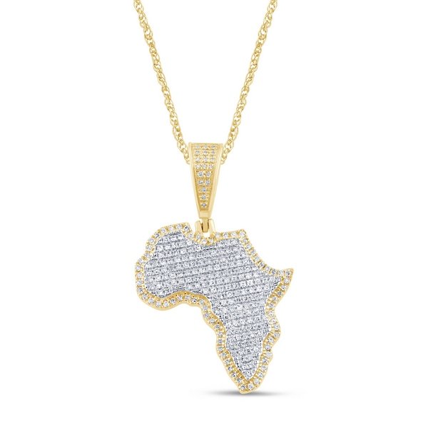 10K 0.34-0.38CT D-PENDANT RDS "MAP AFRICA" MP