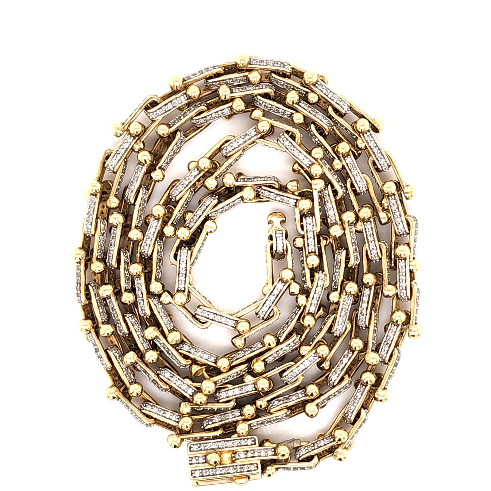 10K 5.00CT D-NECKLACE MEN RDS SIZE 22 INCH
