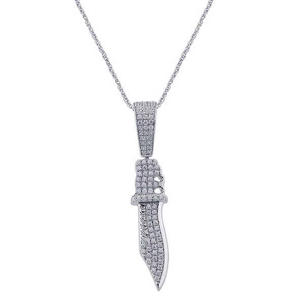 10K 0.13CT D-PENDANT MEN RDS "KNIFE"