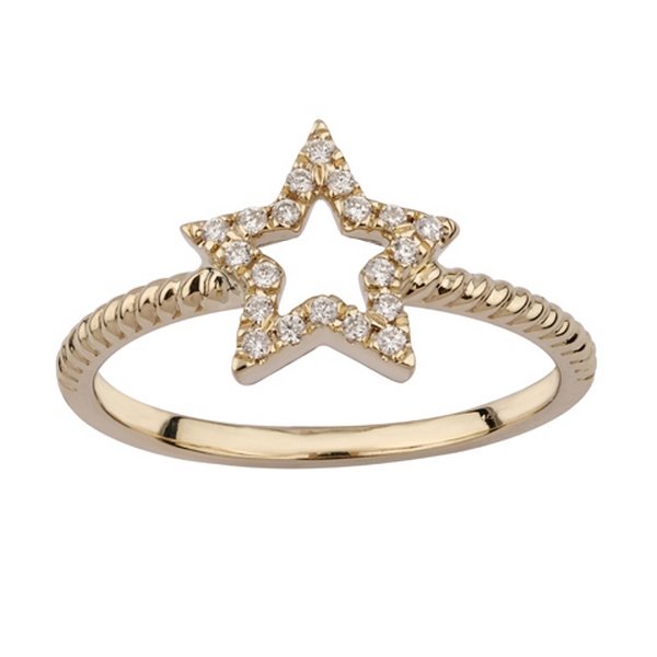 10K 0.10-0.12CT D-RING LDS RDS "STAR" MICRO PRONG