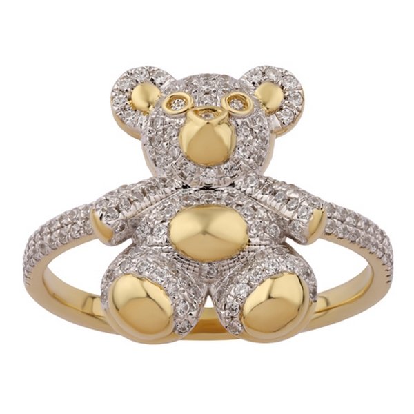 10K 0.31CT D-RING RDS "TEDDY" MICRO PRONG
