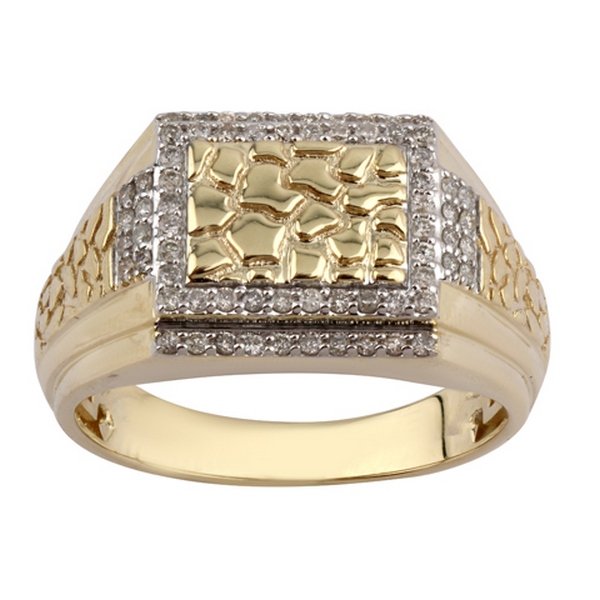 10K 0.35-0.37CT D-RING MEN RDS PRONG SETTING