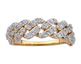 10K 0.71CT D-RING MEN TPR/RDS CUBAN