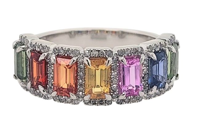 14K 0.30CT D-BAND LDS RDS OCTAGON MULTI-STONE 2.49