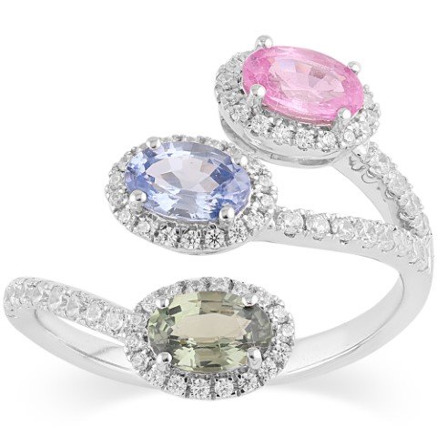 14K 0.52CT D-RING LDS RDS OVAL MULTI-STONE 1.75