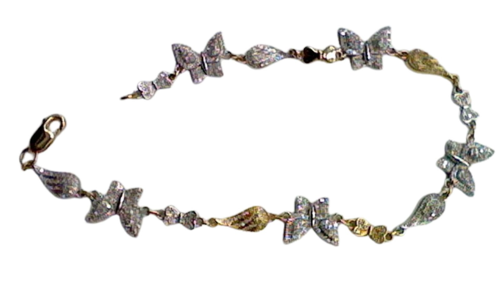 10K 0.60CT D-BRACELET LDS RDS "BUTTERFLY" MP SIZE 7 INCHES
