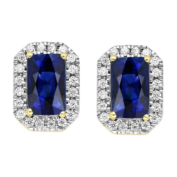 14K 0.08CT D-EARRING LDS RDS BLUE SAPPHIRE 0.51