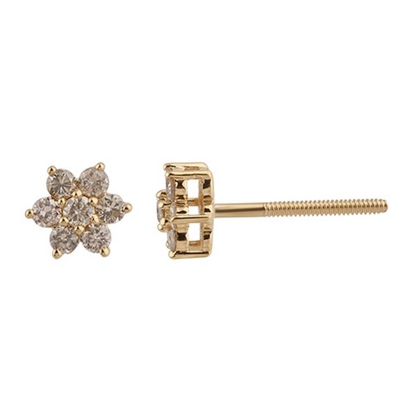 10K 0.24CT D-EARRING RDS "STAR" PRONG