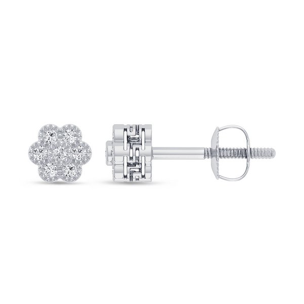 10K 0.11CT D-EARRING RDS "TOP FLOOR" RHODIUM