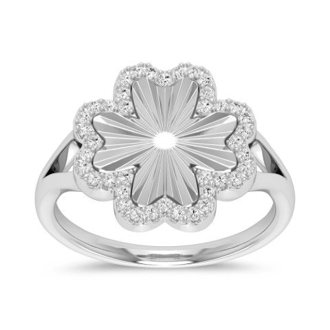 10K 0.16-0.18CT D-RING LDS RDS "FOUR LEAF FLOWER" PRONG