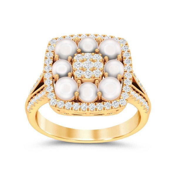 14K 0.62CT D-RING LDS RDS CULTURED PEARL 3.20 "EGL CERTIFIED" "BEST DEAL BEST VALUE"