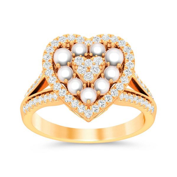 14K 0.50CT D-RING LDS RDS "HEART" CULTURED PEARL 0.97 "EGL CERTIFIED" "BEST DEAL BEST VALUE"