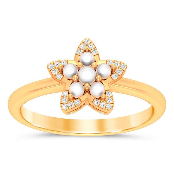 10K 0.03CT D-RING LDS RDS "STAR" CULTURED PEARL 0.40 (BEST DEAL BEST VALUE)
