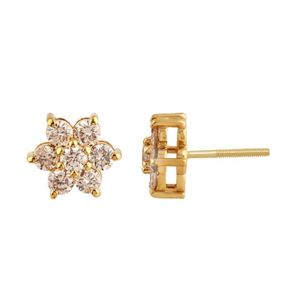 10K 0.97CT D-EARRING RDS "STAR" PRONG