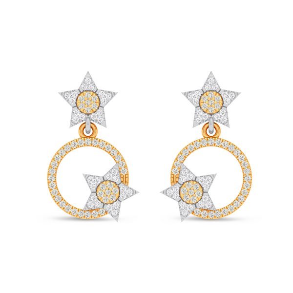 10K 0.17CT D-EARRING DANGLING RDS "STAR" MP