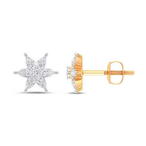 10K 0.20CT D-EARRING LDS RDS "STAR"
