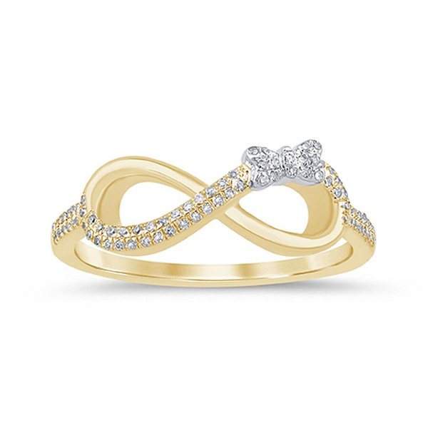 10K 0.09-0.12CT D-RING LDS RDS MICRO PRONG "INFINITY"