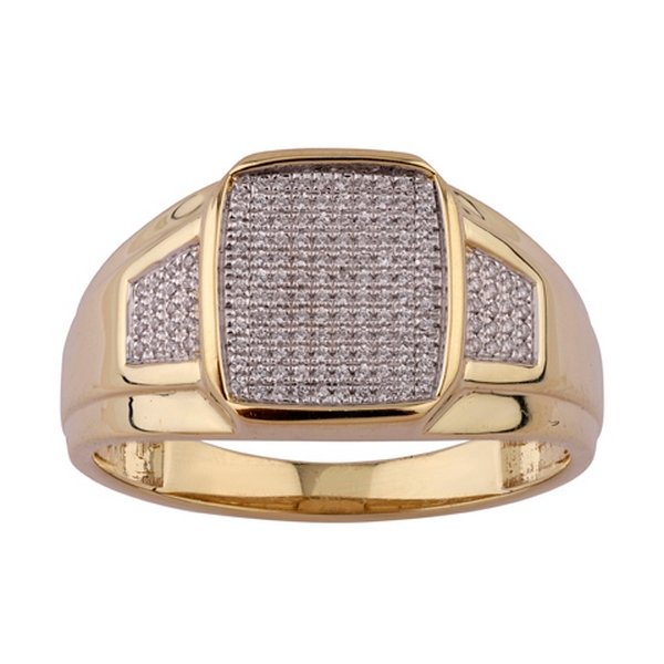 10K 0.19CT D-RING MEN RDS MICRO PRONG
