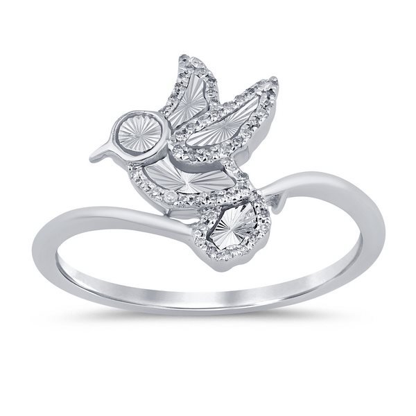 10K 0.06CT D-RING LDS RDS MP "BIRD"