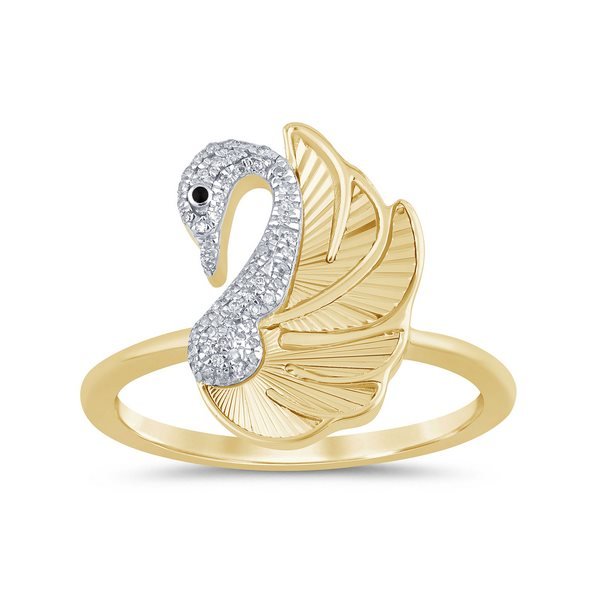 10K 0.07CT D-RING LDS RDS PRONG "DUCK"