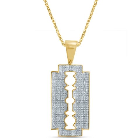 10K 0.84CT D-PENDANT RDS MICRO PRONG "RAZOR BLADE"