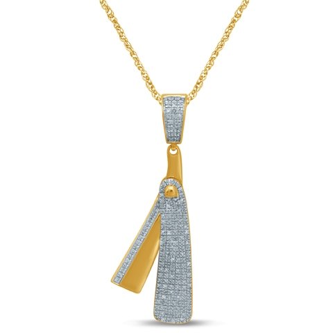 10K 0.49CT D-PENDANT RDS MP "BARBER RAZOR"
