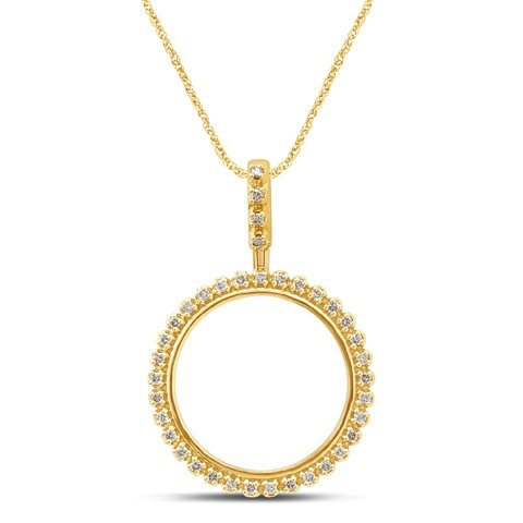 10K 0.56CT D-PENDANT MEN RDS "WITH GOLD BAR" DARK
