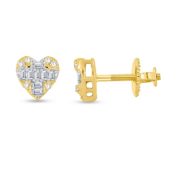 10K 0.10CT D-EARRING LDS SBAG/RDS "HEART"