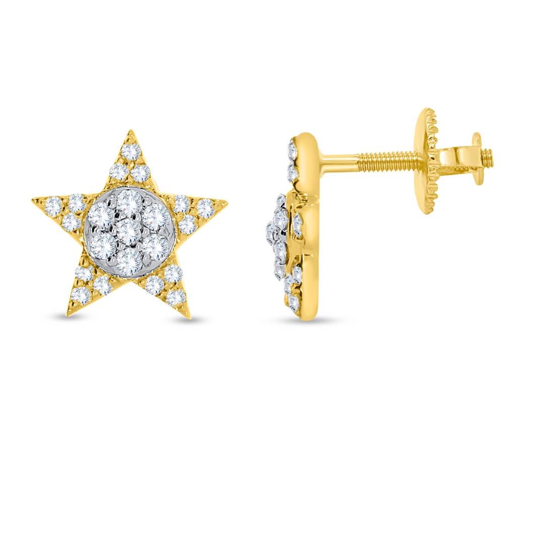 10K 0.30CT D-EARRING LADIES RDS "STAR"