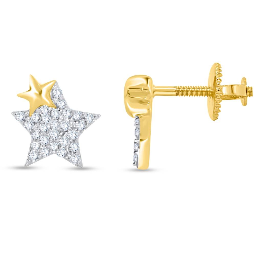 10K 0.16CT D-EARRING LADIES RDS "STAR" PRONG