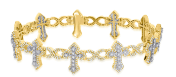 10K 2.30-2.41CT D-BRACELET RDS "CROSS" SIZE 8 INCHES