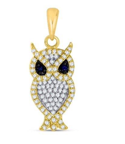 10K 0.27CT D-PENDANT LADIES RDS "OWL"
