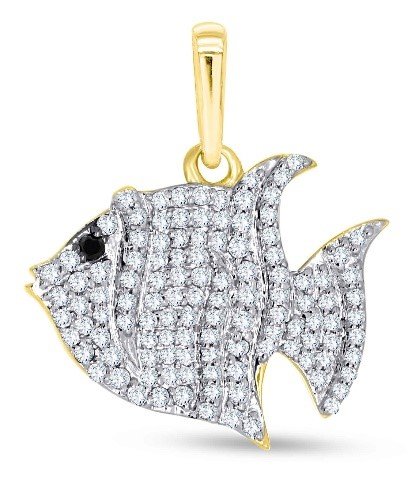 10K 0.35CT D-PENDANT LADIES RDS "FISH"