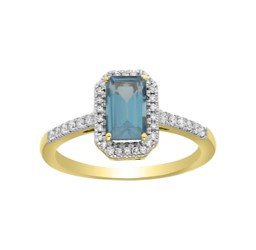 14K 0.16CT D-RING LDS RDS BLUE SAPPHIRE 0.53