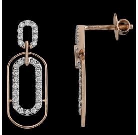 14K 0.36CT D-EARRING LDS RDS "PAPER CLIP"