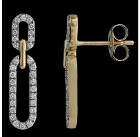 14K 0.34CT D-EARRING LDS RDS "PAPER CLIP"