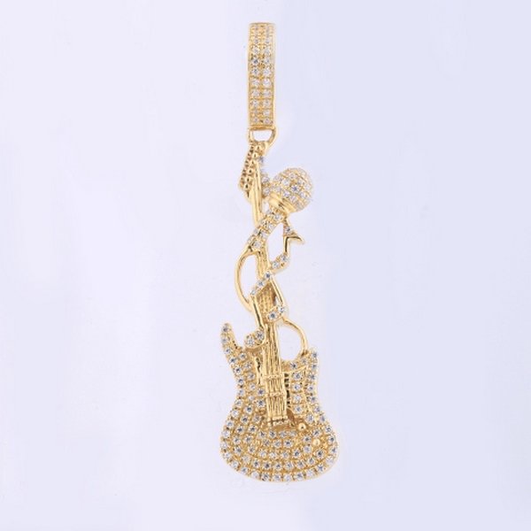 10K 0.19CT D-PENDANT LDS RDS "GUITAR" MICRO PRONG