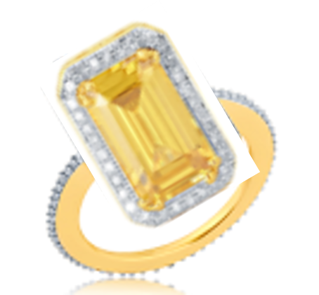 10K 0.22CT D-RING LDS S/C RDS YELLOW STONE 6.37 DIMENSION 14 * 10