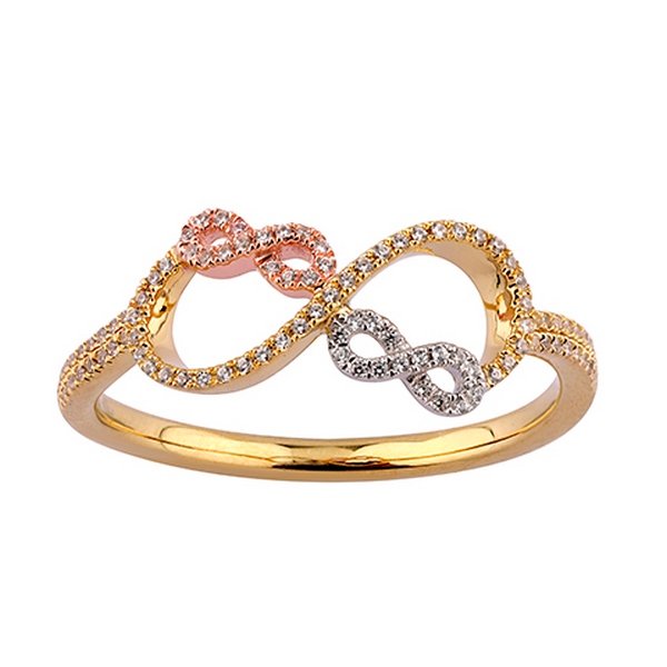 10K 0.13CT D-RING LDS RDS "INFINITY" MICRO PRONG