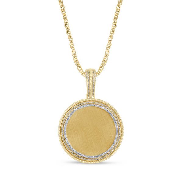 10K 0.25-0.26CT D-PENDANT MEMORY RDS MICRO PRONG "WITH GOLD BAR"