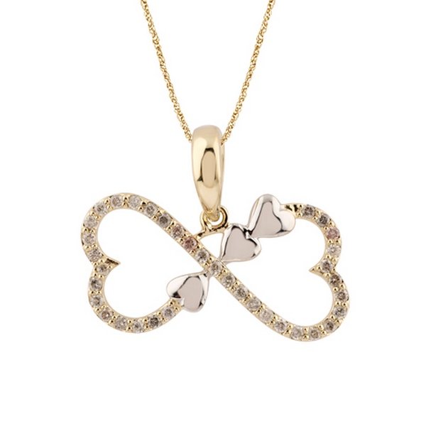 10K 0.19- 0.22CT D-PENDANT RDS "HEART AS INFINITY"