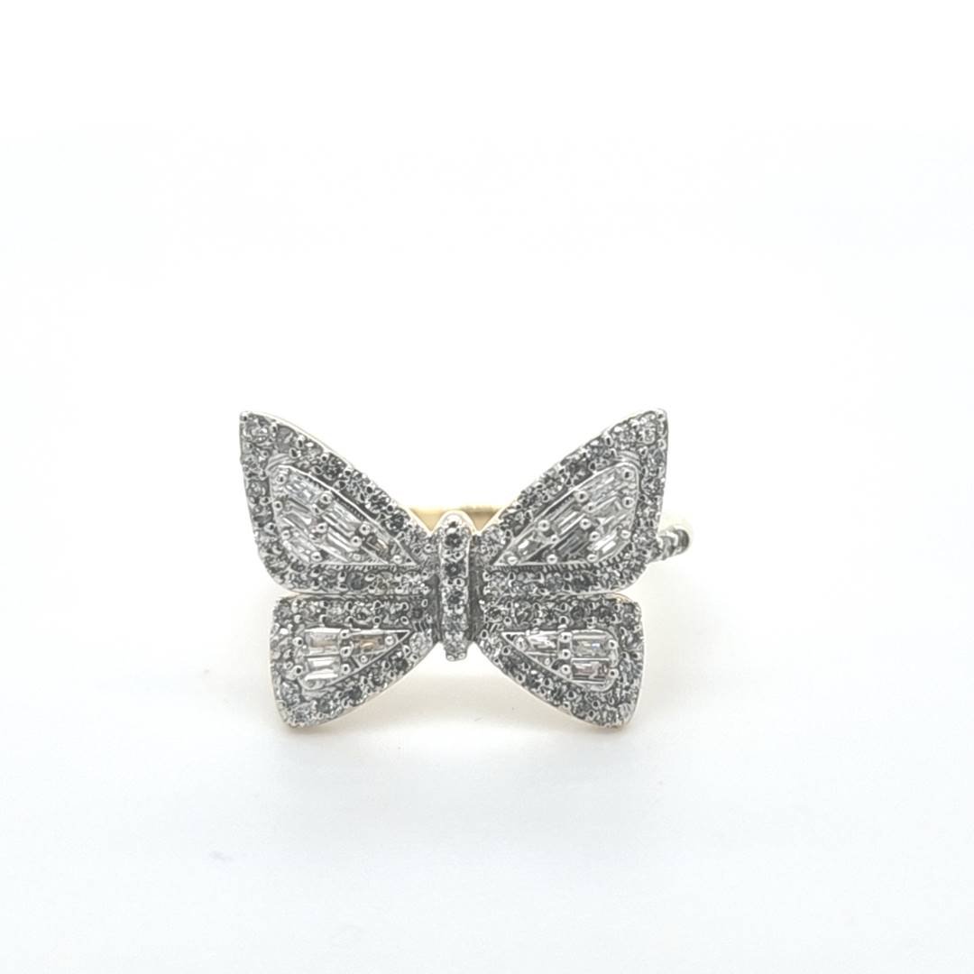 10K 0.59CT D-RING LDS TPR/RDS "BUTTERFLY" PRONG SETTING