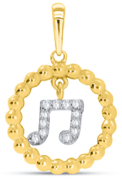 10K 0.09CT D-PENDANT LDS RDS "MUSIC NOTE ENCLOSED IN CIRCLE"
