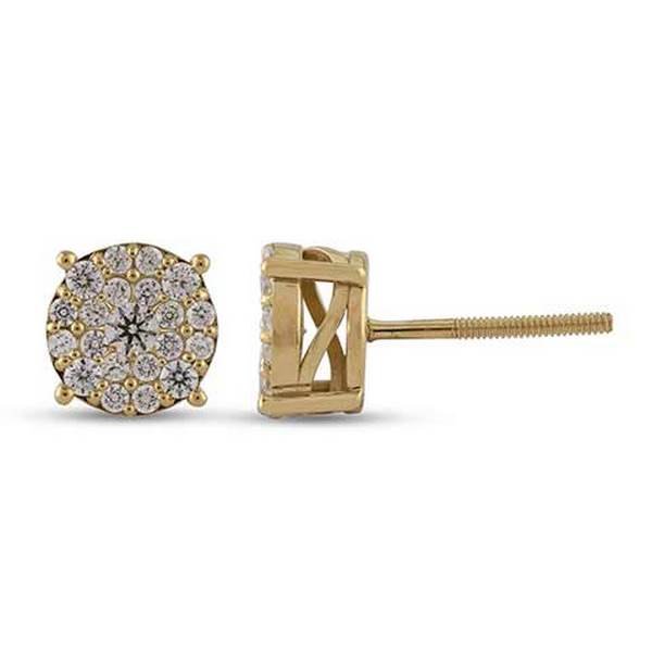 10K 0.48-0.54CT D-EARRING RDS "ULTIMATE SUPER FLOWER"