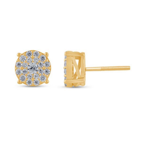 10K 0.73-0.78CT D-EARRING LDS RDS "SUPER FLOWER ULTIMATE"