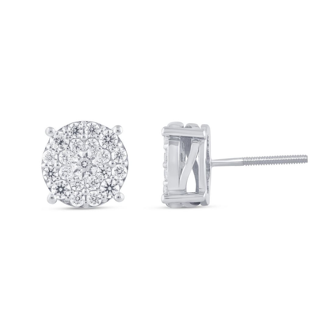 10K 0.98-1.06CT D-EARRING RDS "ULTIMATE SUPER FLOWER" PRONG SETTING CNTR 0.20CT