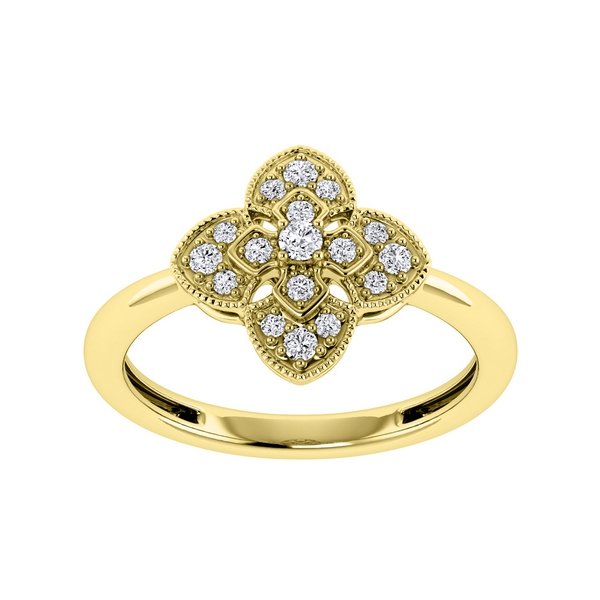 10K 0.25CT D-RING LDS RDS PRONG "FLOWER"