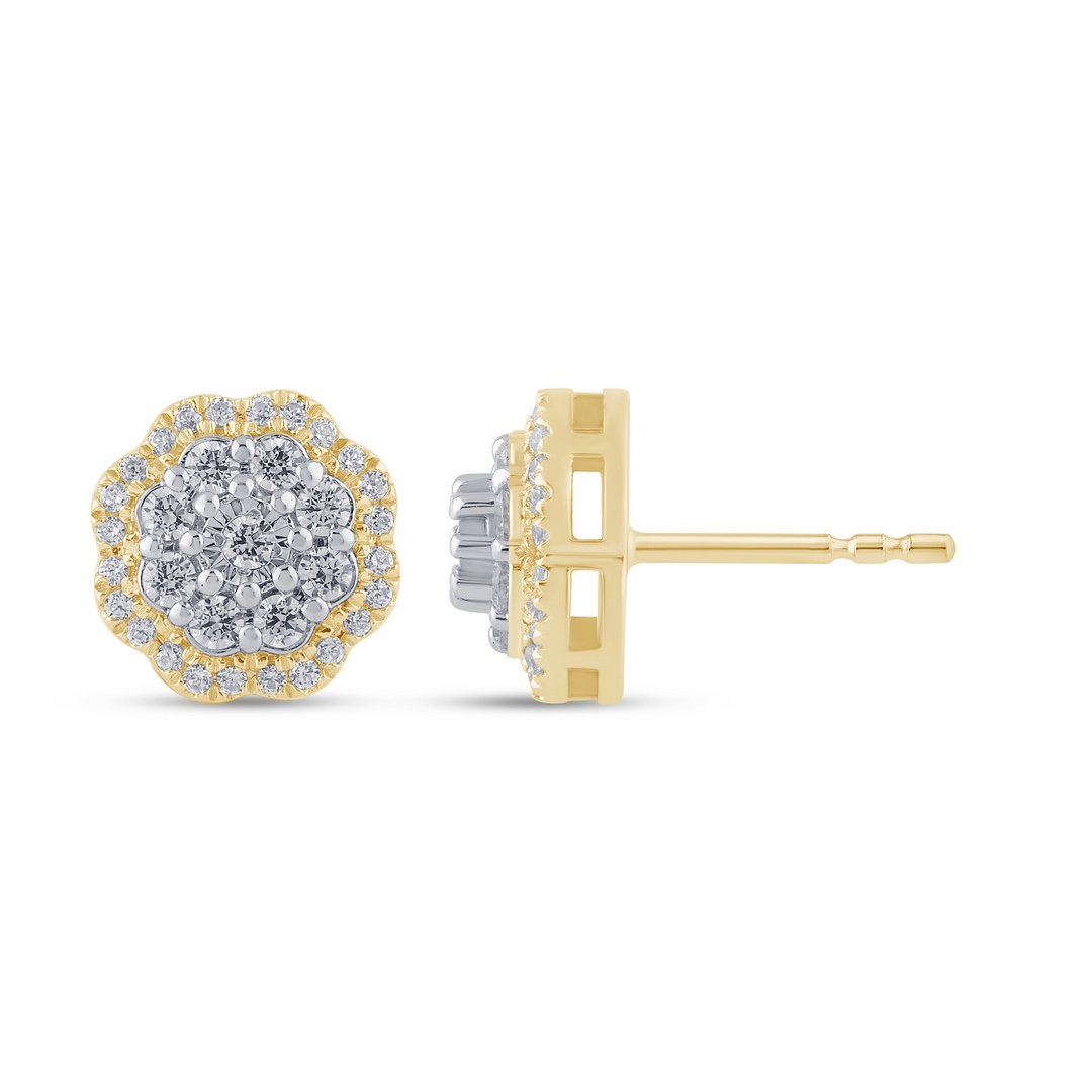 10K 0.34CT D-EARRING LDS RDS FANUC PRONG